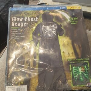 Glow Chest Light Up Reaper Kids Costume - Size 10-12 NWT